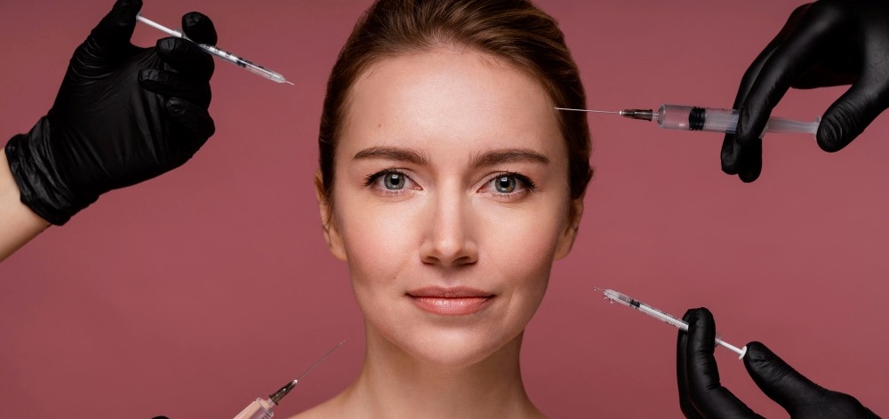 a woman geting botox done